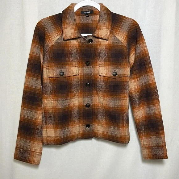 NEW Madewell Flannel Crop Shirt-Jacket in Plaid!!! - Picture 4 of 7